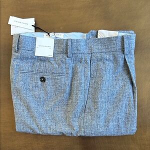 Banana Republic Cotton Linen Heather Blue Suit Pants 31x30
